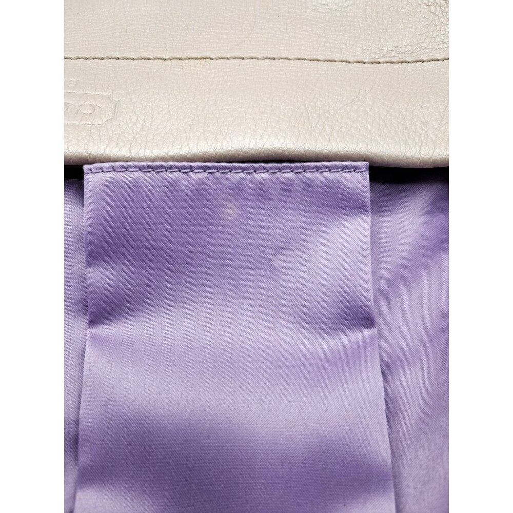 Coach Carly Bag F15251 Metallic Pearl Cream Purse Lavender Interior - Picture 15 of 16
